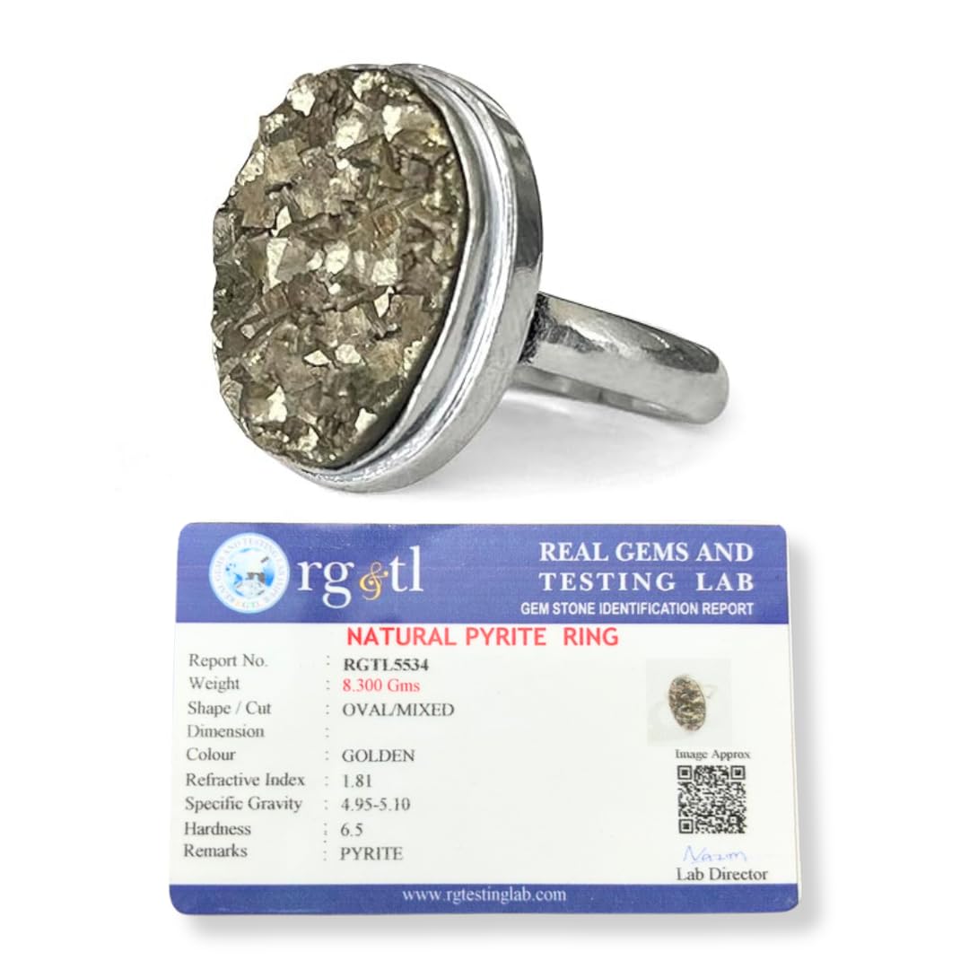 DVISHA Original Pyrite Ring with Adjustable Size Natural Pyrite Stone - Certified Pyrite Ring Money, Abundance, Wealth, Success and Prosperity - natural healing crystal jewelry for Women & Men (B0CR6K6CSG) Amazon Price History, Amazon Price Tracker