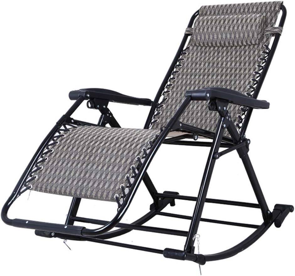 Folding Rocking Chairs Sun Lounger Recliner Chairs Outdoo Leisure Chair Garden Patio Textilene Fabric Rocker Reclining Chairs for Beach Patio Garden Camping 250kg Capacity