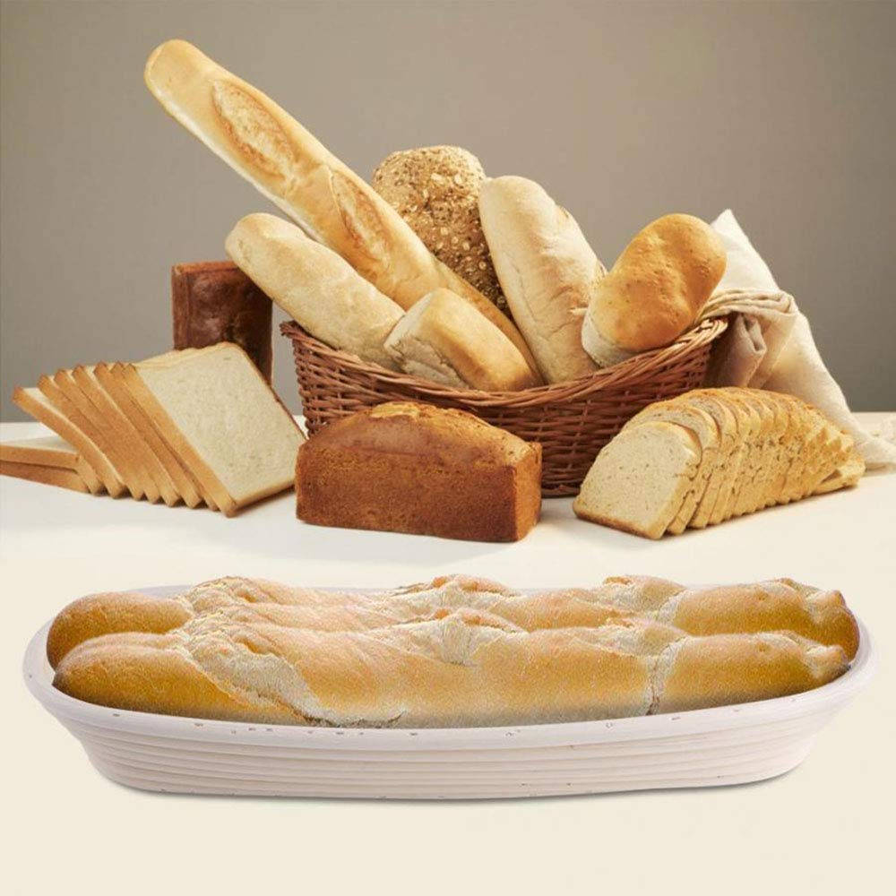 Cesta De Fermentación De Ratán Welinks 18x9cm (Ovalada/Redonda) Con Forro De Lino - Ideal Para Pan Artesano, Masa Madre