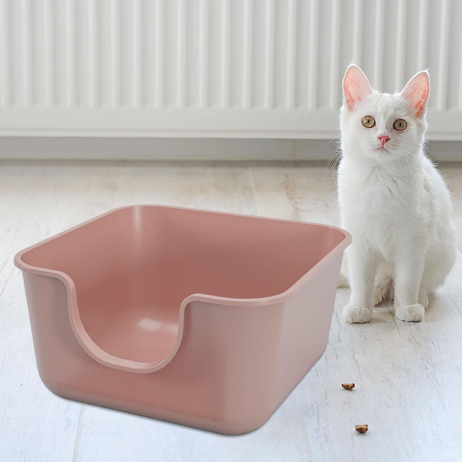 Cassetta igienica per gatti all'aria aperta, spaziosa, previene il disordine della lettiera, lati alti, comoda per le esigenze di pulizia, e il lato