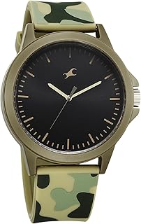 Fastrack Tees Wanderlust Quartz Analog Black Dial Green Silicone Strap Unisex Watch - NT38024PP71W