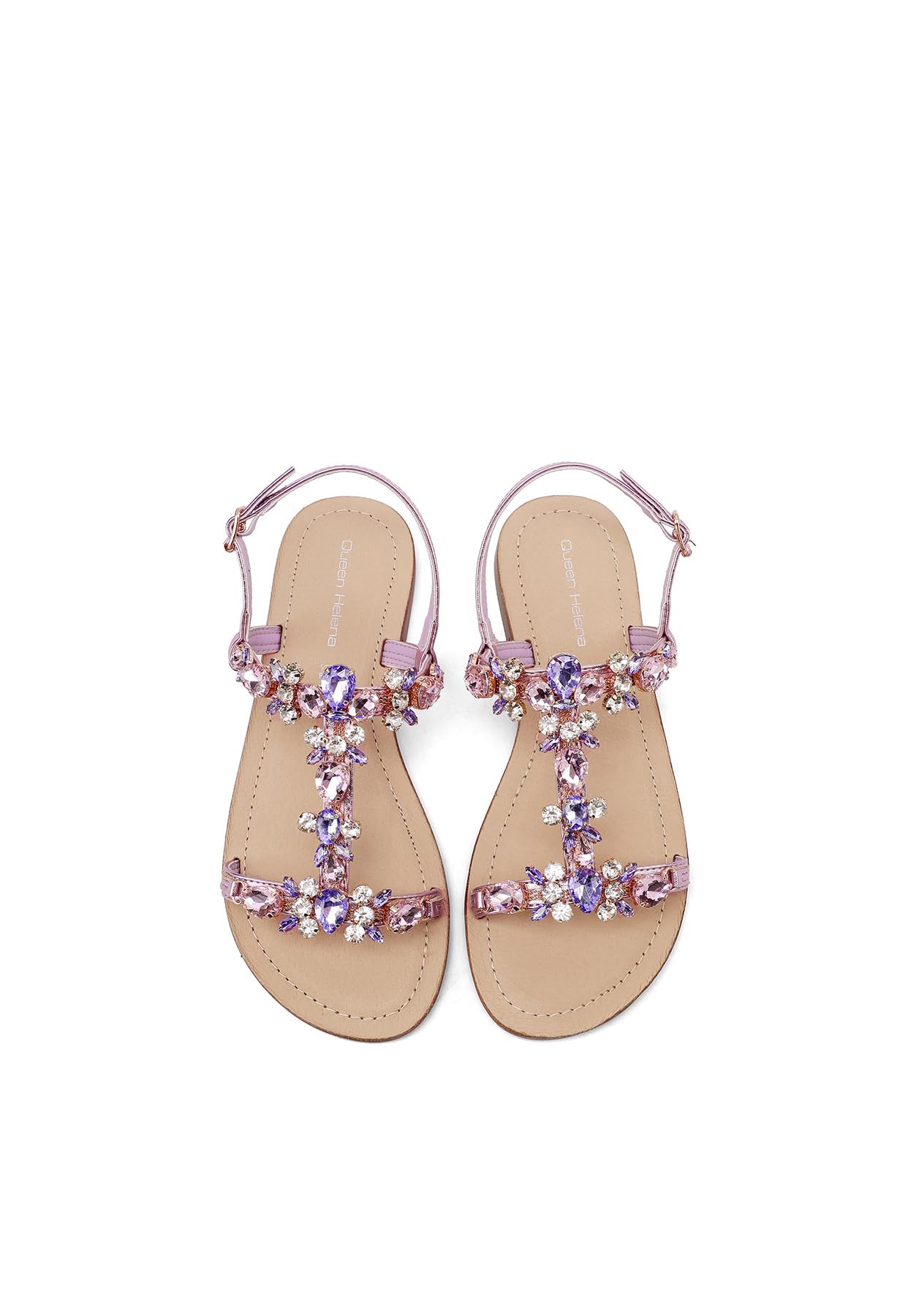 QUEEN HELENA Sandali Gioiello con Strass con Cinturino Donna Y7001