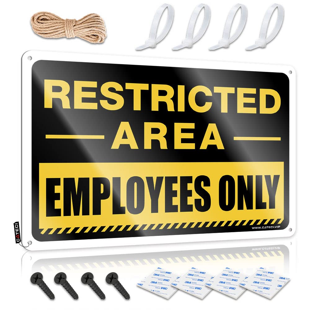 Outdoor Signs And Decor Restricted Area Sign Employees Only Tin Funny Tin Sign Beer Signs Metal Vintage(20X30CM)