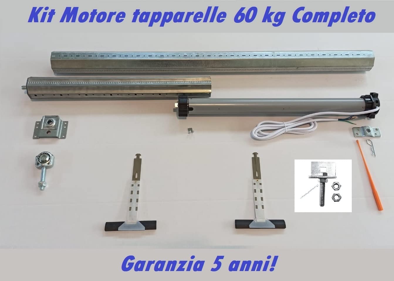 Kit Tapparelle Elettriche 30 Nm 60 kg Varie Misure Disponibili RULLO e STAFFA REGOLABILE Motore per tapparelle Completo di Accessori (da 80 cm a 115 cm)