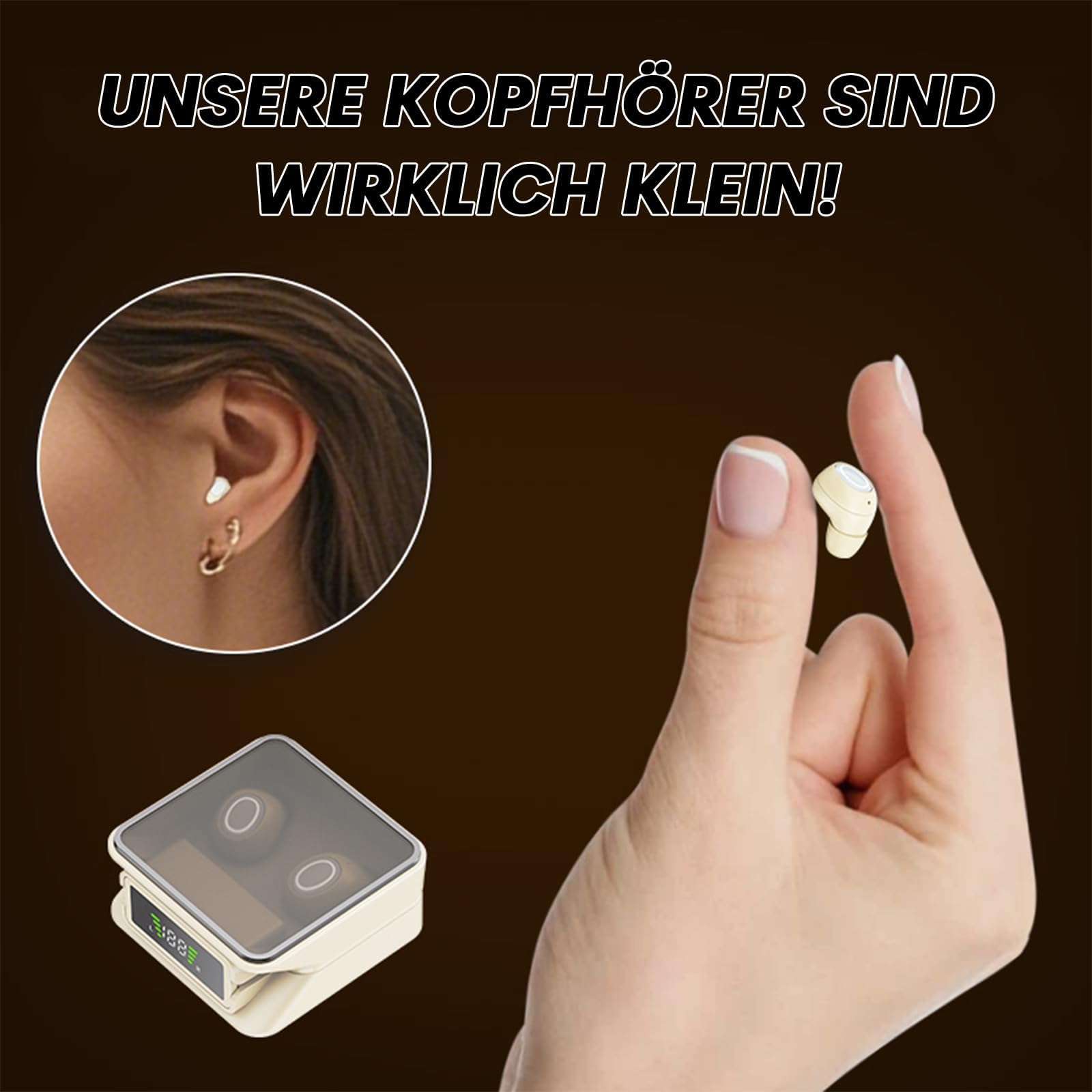 Mini écouteurs intra-auriculaires sans fil Bluetooth sans fil - Petits écouteurs pour dormir sur le côté - Écouteurs de sommeil invisibles pour les petites oreilles - Écouteurs sans fil
