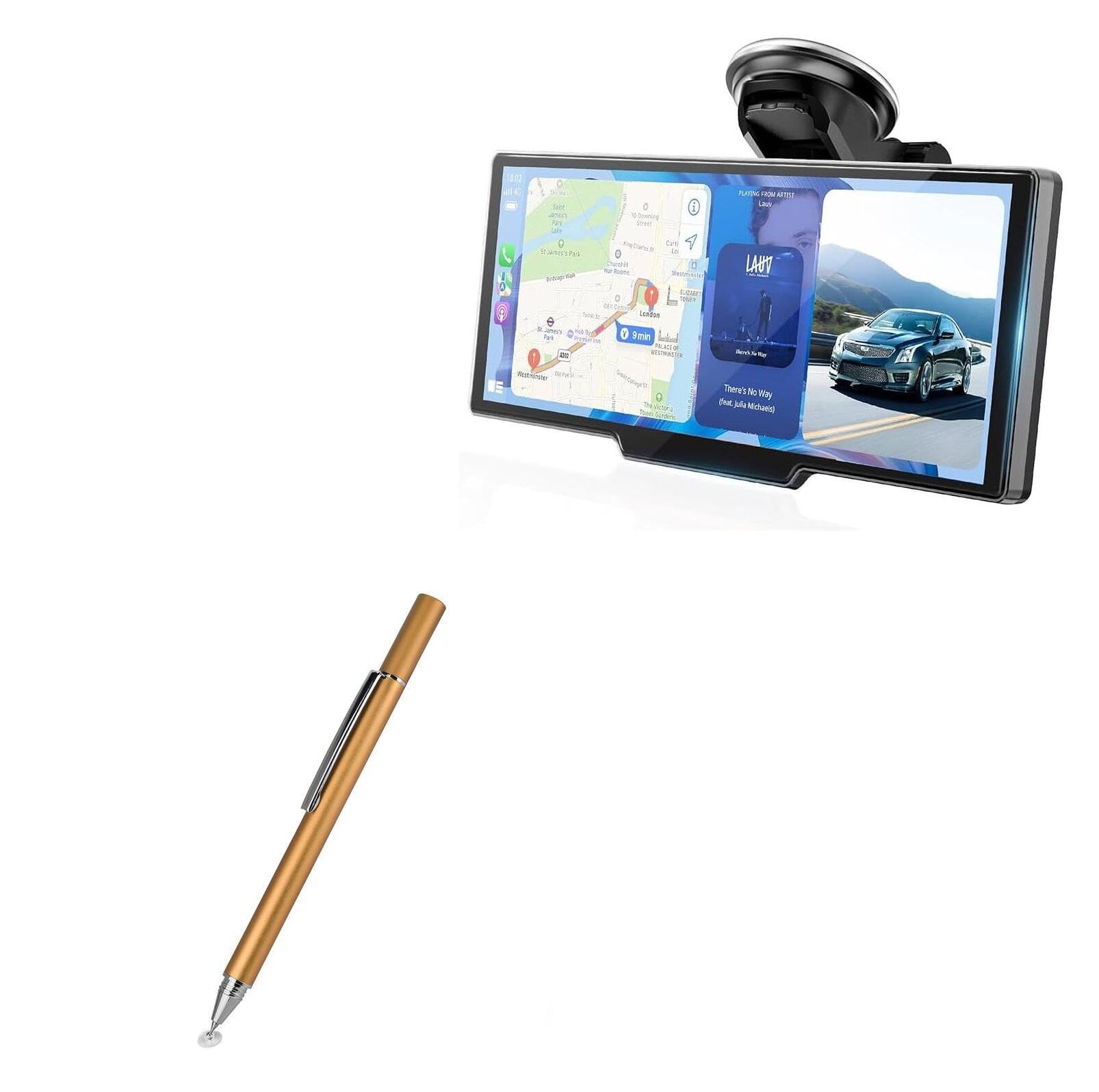 BoxWave Stylus Pen Compatible with M CARKUMI Wireless Carplay Screen for Car (10.26 in) - FineTouch Capacitive Stylus, Super Precise Stylus Pen - Champagne Gold