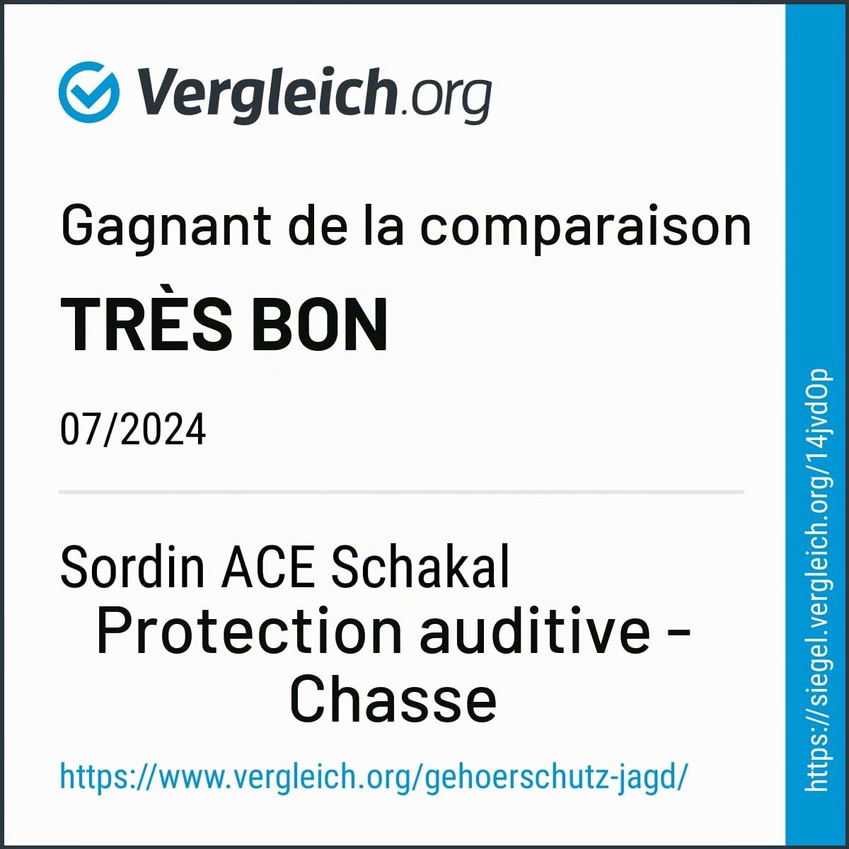 Sordin ACE Schakal Casque Antibruit - Actif & électronique - Casque Antibruit pour la Chasse et le Tir Sportif