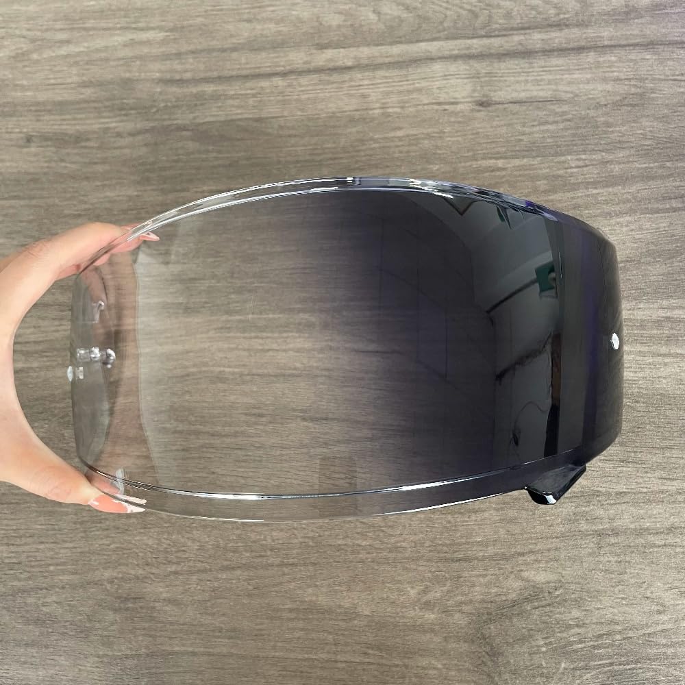 CNS-3 - Visera de repuesto para casco Neotec 2, protección UV compatible con Shoei Neotec2 (fotocromático transparente/negro oscuro)