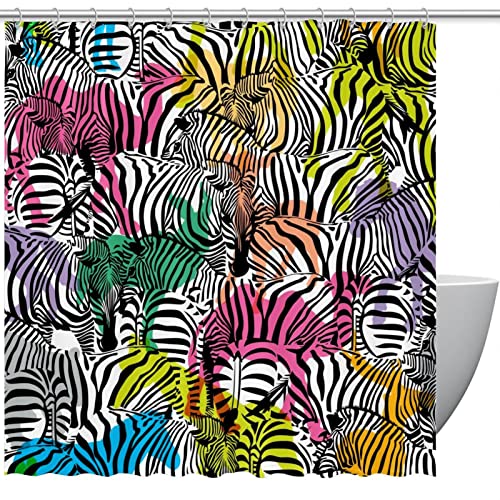 Rideau de douche zèbre imperméable 183x183 cm pour salle de bain