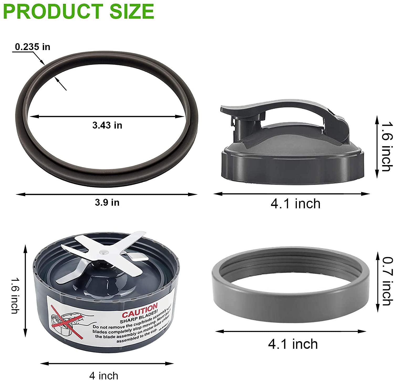 Image secondaire de Lot de 14 pièces de rechange pour mixeur NutriBullet - Lame et tasses incluses