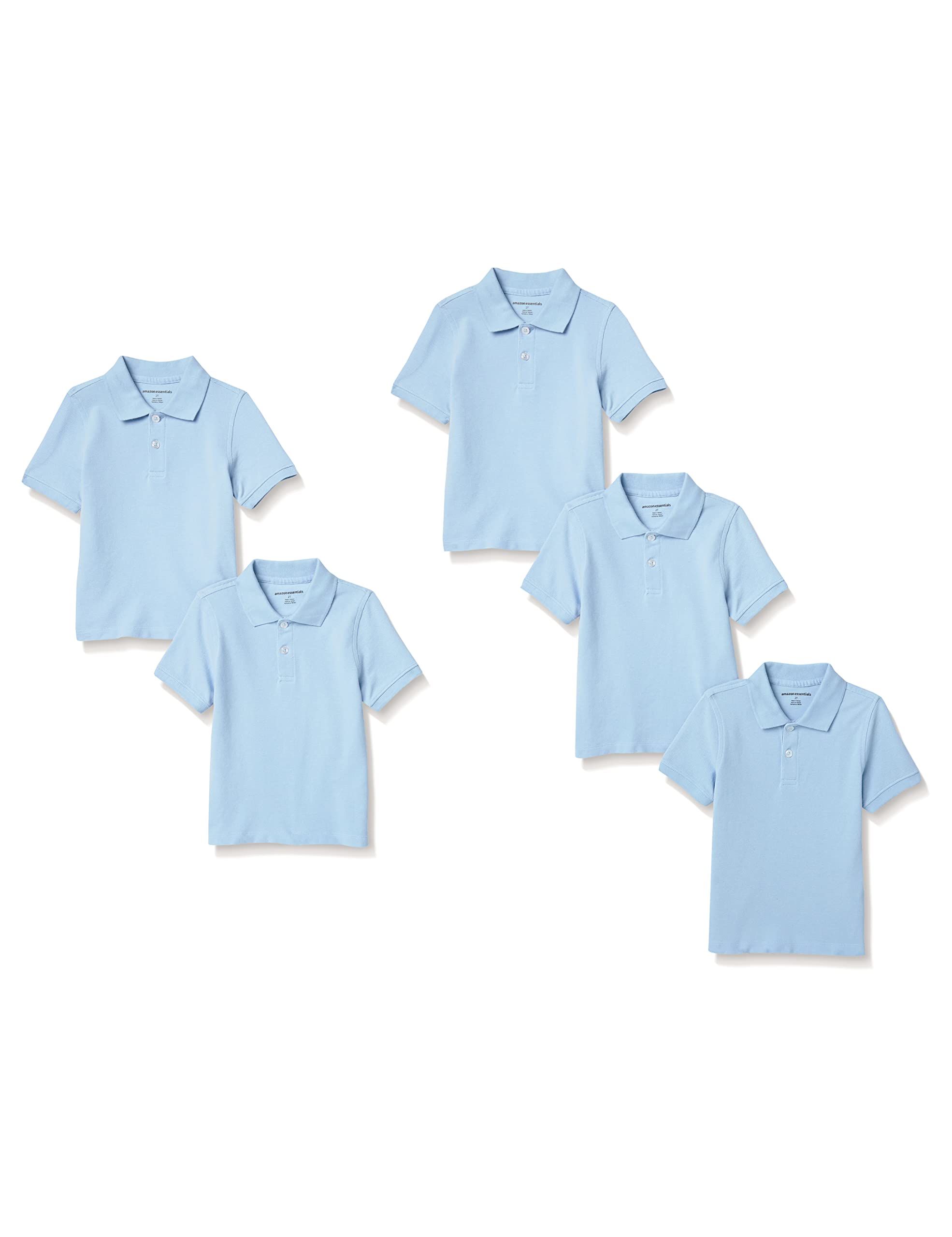 Amazon Essentials Polos de piqué de Manga Corta Niño, Paquetes Múltiples