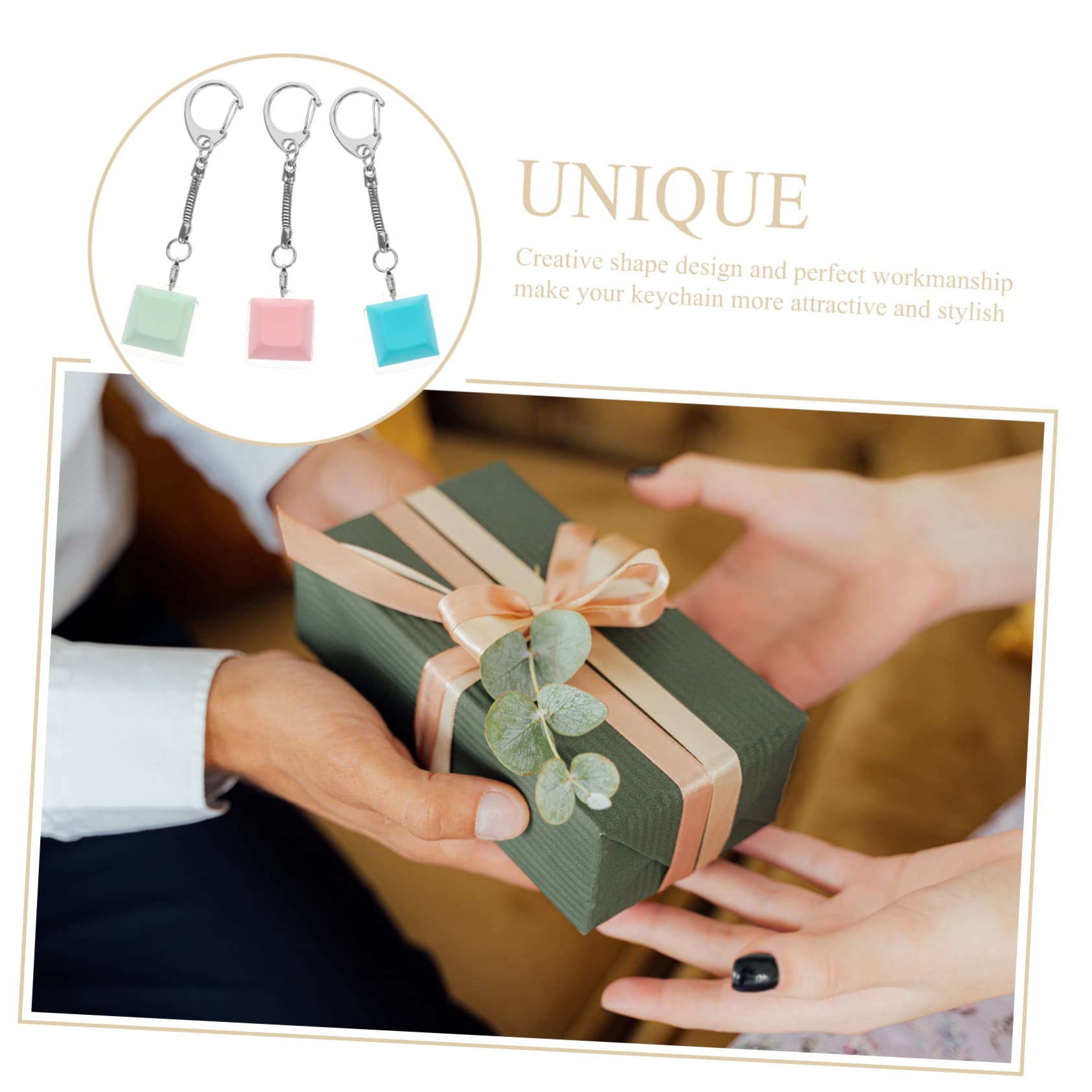 BESPORTBLE Prova Teechain ​​albero Sottile Tastiera Portachiavi Catena Chiave Decorazione Chiave Keeychain Titolare Delle Chiavi Carina Key Chain Ciondoli Per Borsa Acrilico