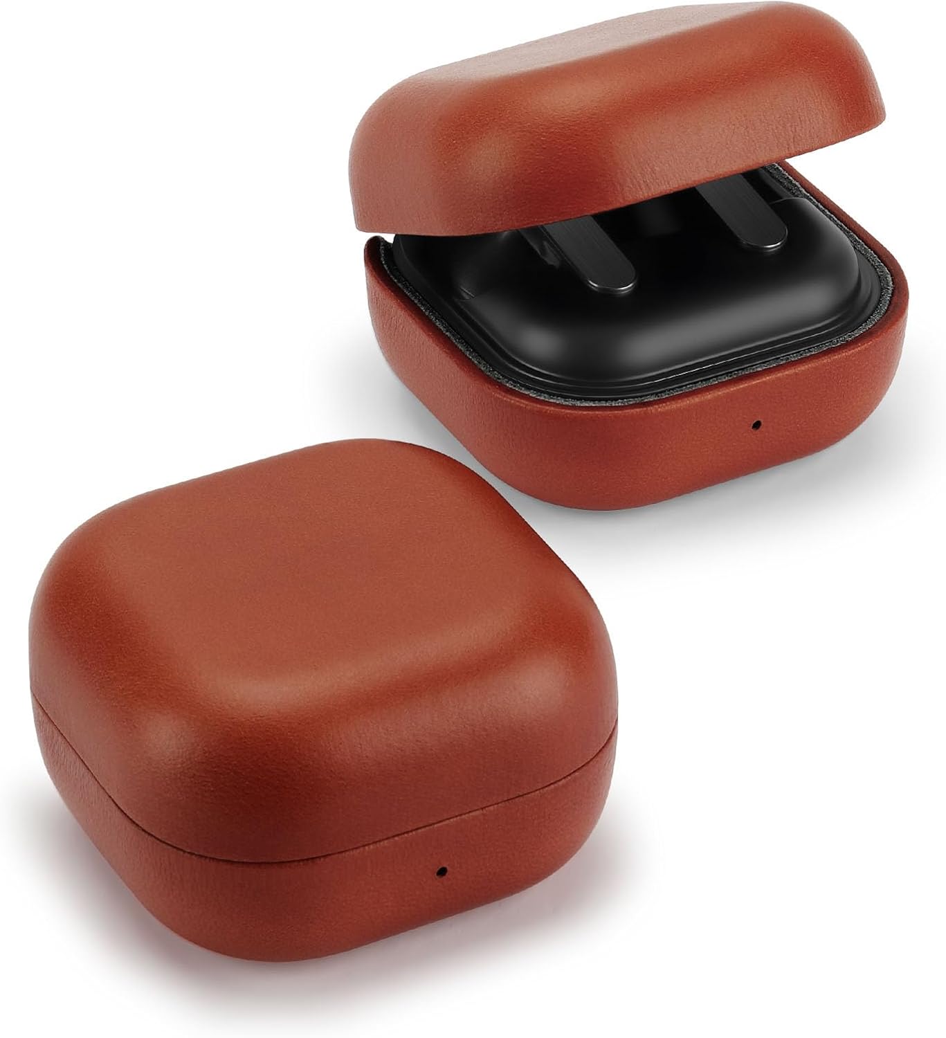 Anlinser Compatible with Samsung Galaxy Buds 4 Pro Case & Galaxy Buds 4 Case, Genuine Leather Vintage Shockproof Protective Cover, Coffee