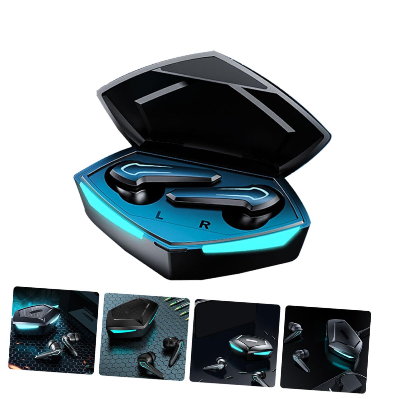 Auricolari Wireless Cuffie Stereo Tappi Per Orecchie Sportivi Auricolari Per Cuffie Wireless Resistenti Portatili Semplici Nero