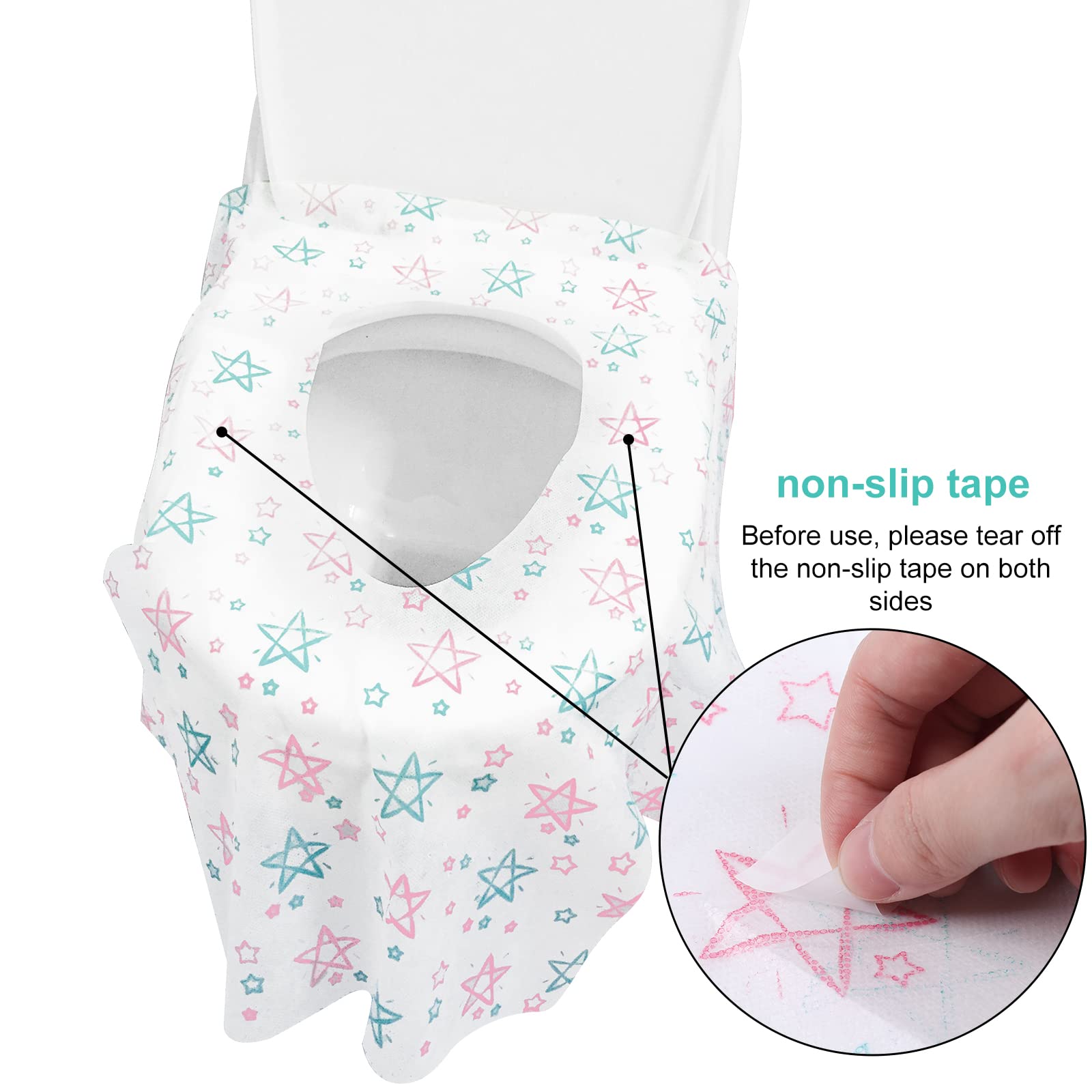 Copriwater Monouso Antibatterico Copri Sedili Impermeabili usa e getta per WC Portatili Toilette da Viaggio e Campeggio 20pcs