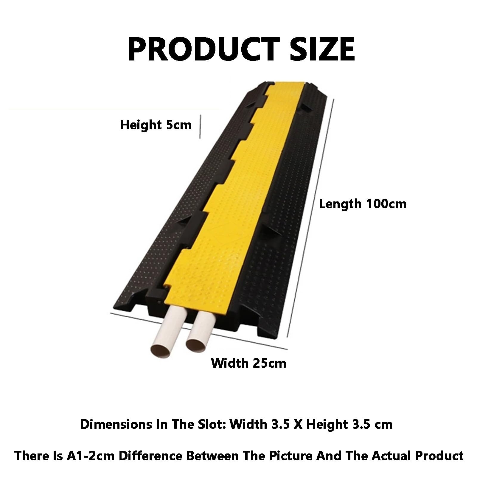Heavy Duty Speed Bumps per vialetto, parcheggio, strada, protezione cavi in gomma, 100 x 35 x 6,5 cm
