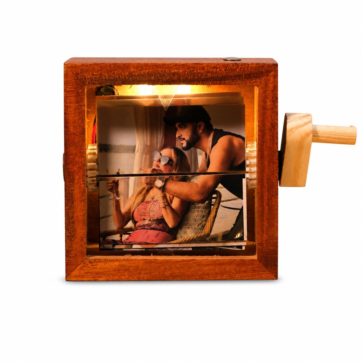 Store LED Photo Flip Box | Personalized Wooden Flipbook for Couples | Valentine's Day Keepsake for Girlfriend, Wife, Husband | Anniversary, Wedding & Birthday Memory Box | Handcrafted Décor Display-picture-31