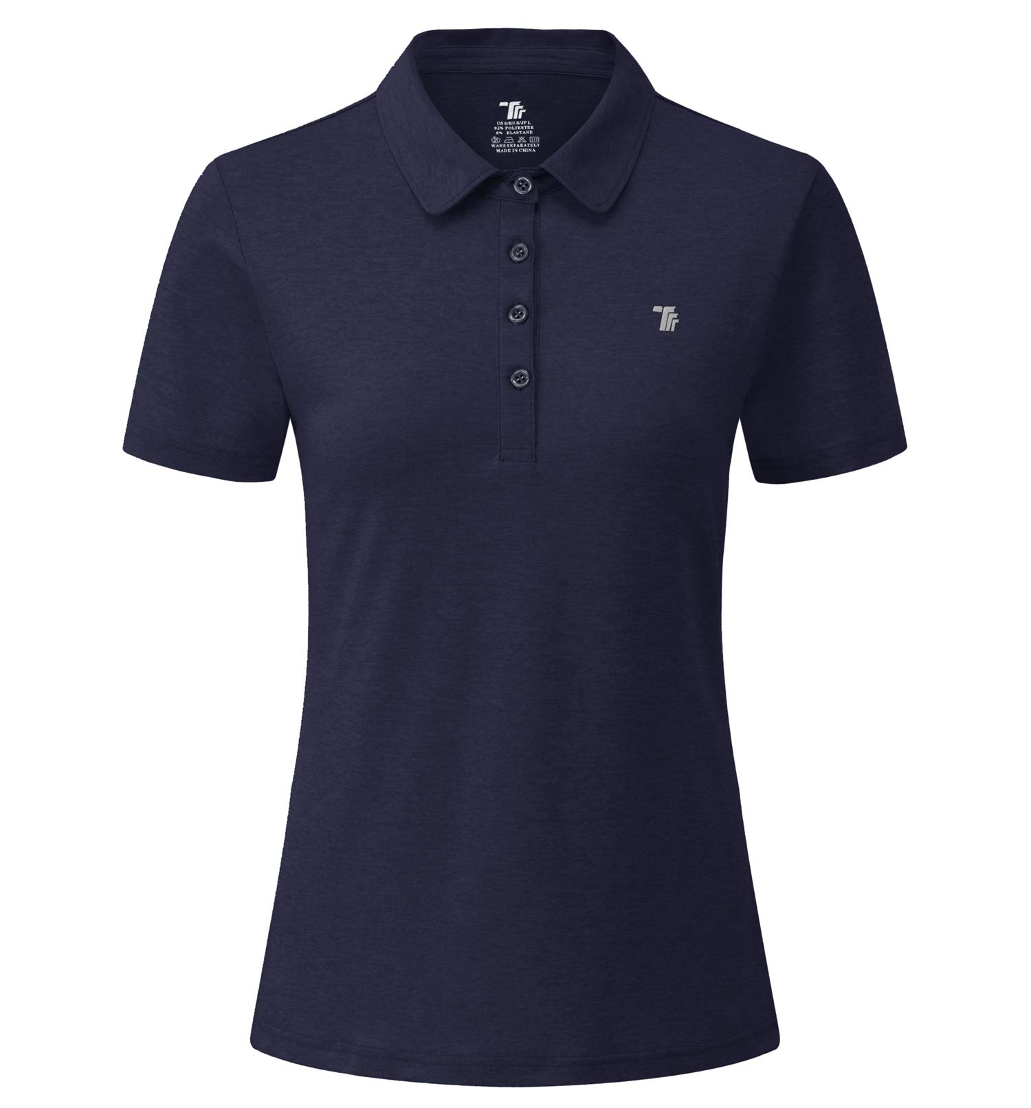YSENTO Women's Sports Golf Shirts Breathable Quick Dry Short Sleeve Polo T-Shirts(Navy,m)