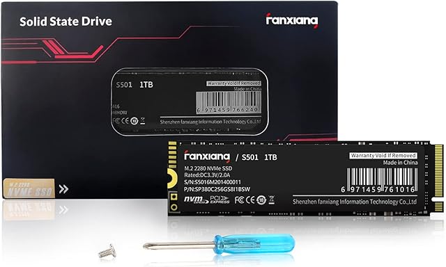 fanxiang S501 1TB NVMe SSD 3D NAND 1.3 PCIe Gen3x4 M.2 2280 Internal Solid State Drive (Read/Write Speed up to 2,150/1,850 MB/s) Compatible with Laptop & PC Desktop