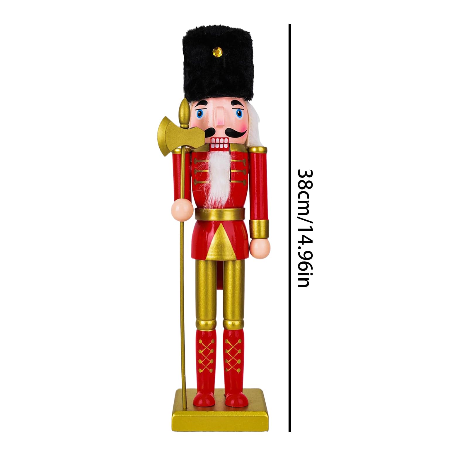 Figuras De Cascanueces Figura De Soldado Cascanueces Navideño De Madera | Centro De Mesa Para Árboles Mostradores Cafeterías Oficinas Puertas Chimeneas Acción De Gracias