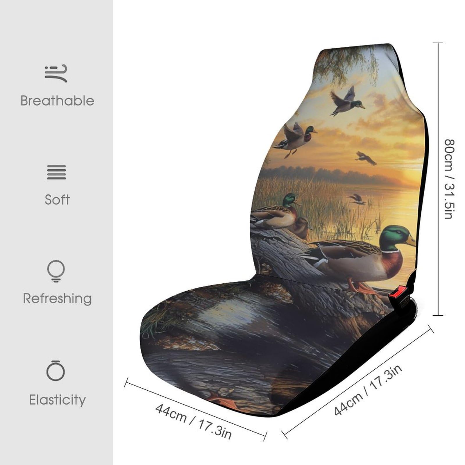 Mallard Ducks Lake Car Seat Covers Universal Car Front Seats Protector Auto Interior Accessories 2PCS