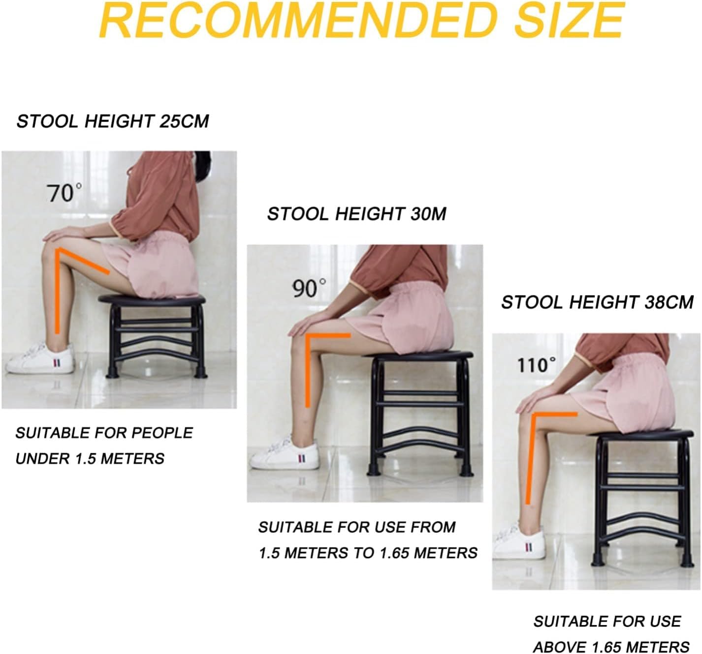 Padella Sgabello di Assistenza Mobile for Persone con disabilità Sgabello da Doccia Portatile for Anziani per l'assistenza domiciliare(C,25CM)