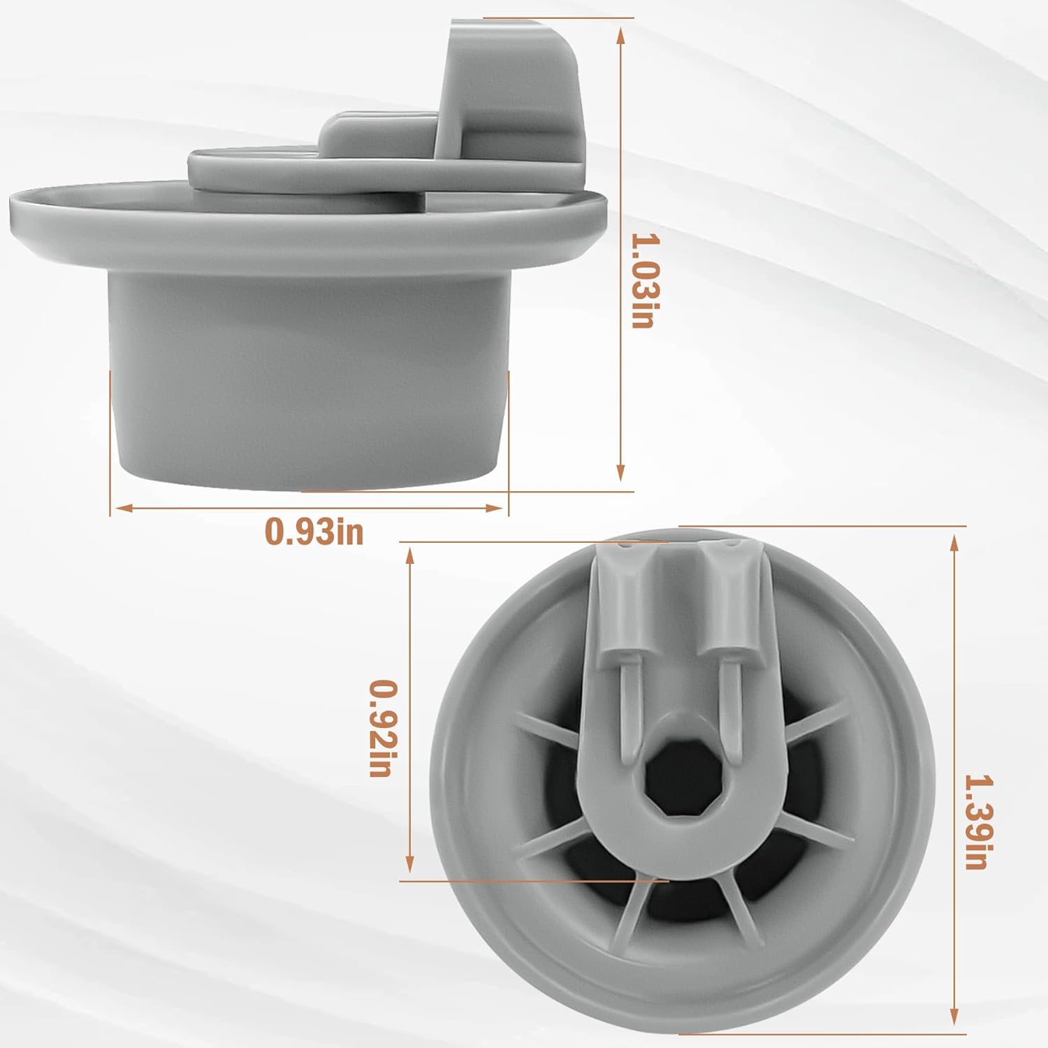 10016657 Fits for Bosch Dishwasher Extended Lower Rack Wheel Kit Replacement for Bosch Dishwasher Rack Wheels (4pack）