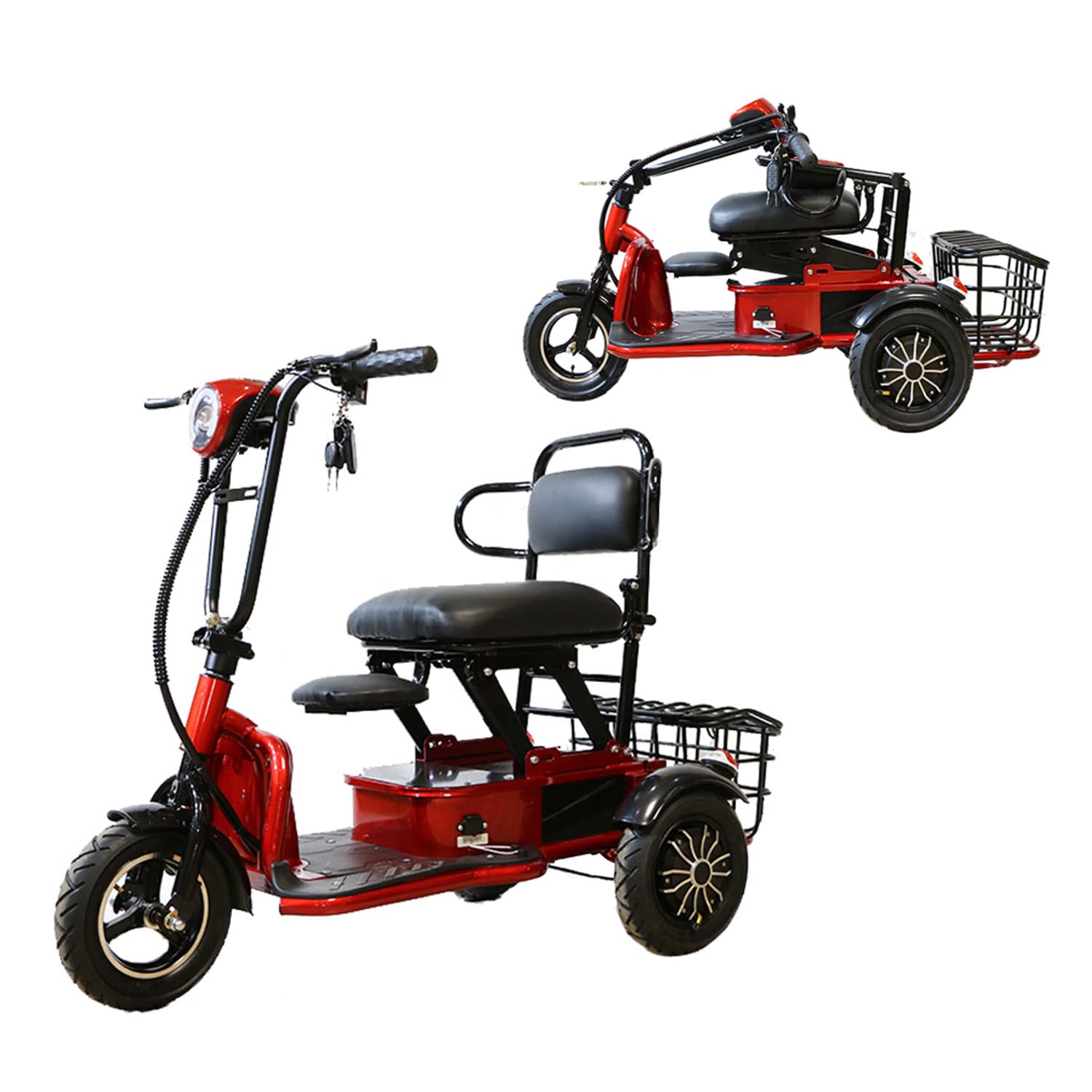 Buy Lightweight Electric Tricycle for Adults,Folding Electric Tricycle for 2 People,Collabsible