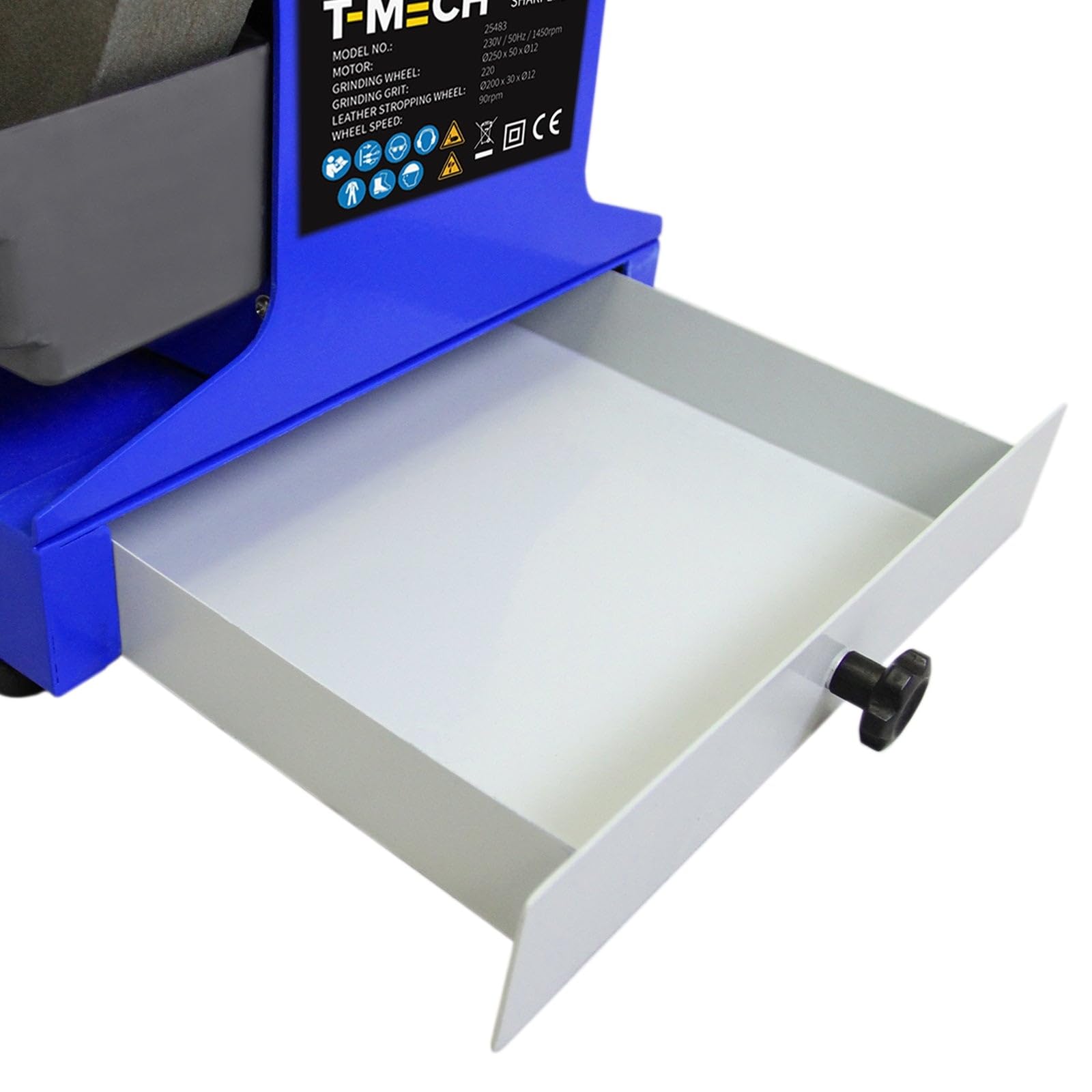 Smerigliatrice da Banco Affilatrice ad Acqua 200W 250mm Grana 220 con Potente Mola Affila Attrezzi Sgorbie e Coramella a Disco in Pelle per Finitura Lucida