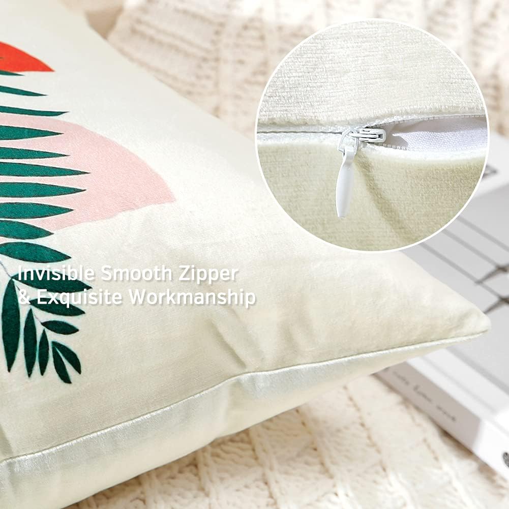 JOTOM Cushion Covers 45x45cm Soft Velvet Decorative Pillow Covers Set of 4 Modern Abstract Painting Leaf Pillowcase Throw Pillow Covers for Sofa Bedroom Couch Home Outdoor Decor (Abstract Geometry A) 9 61zb0HXKf S. AC SL1001