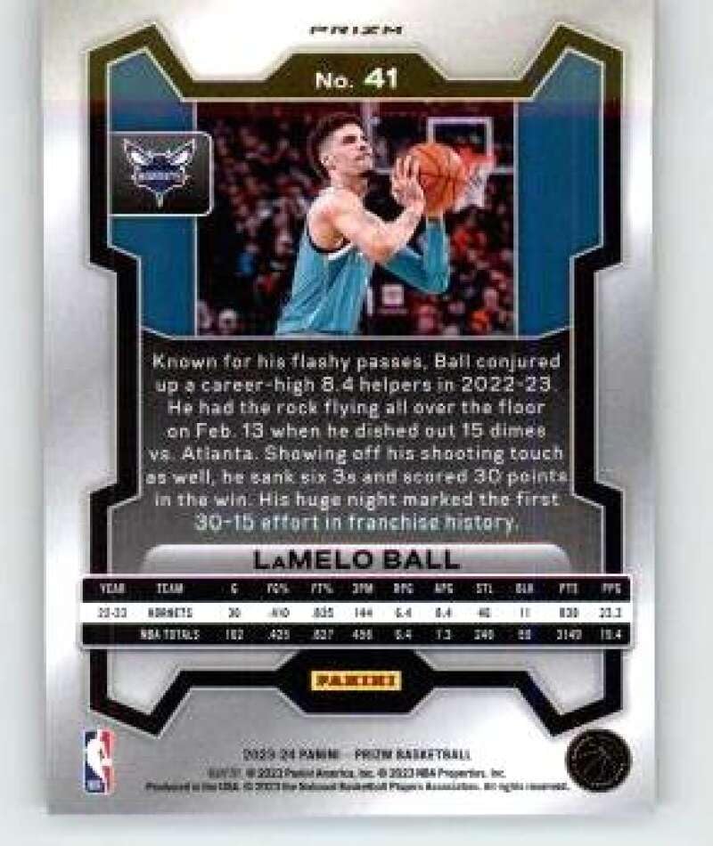 Amazon.com: 2023-24 Panini Prizm Prizms Silver #41 LaMelo Ball