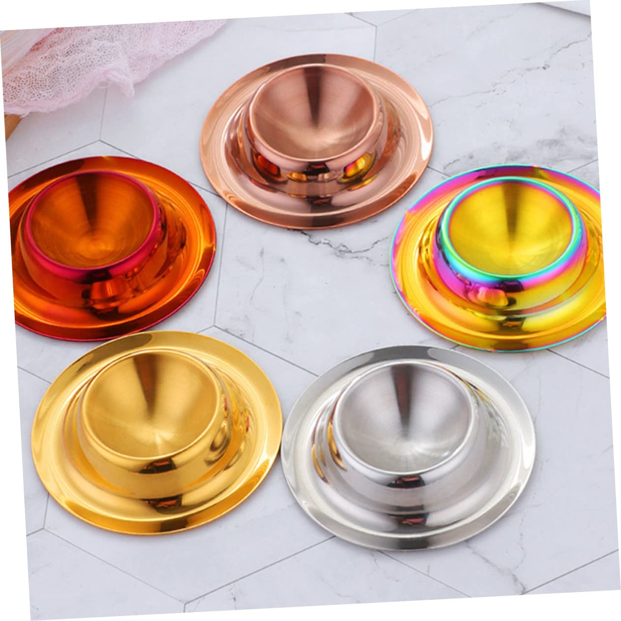TOPBATHY 6pièces Support à Oeufs Acier Inoxydable Coquetiers Élégants Or Et pour Oeufs Coque Et Accessoire De Table Pratique Et Chic