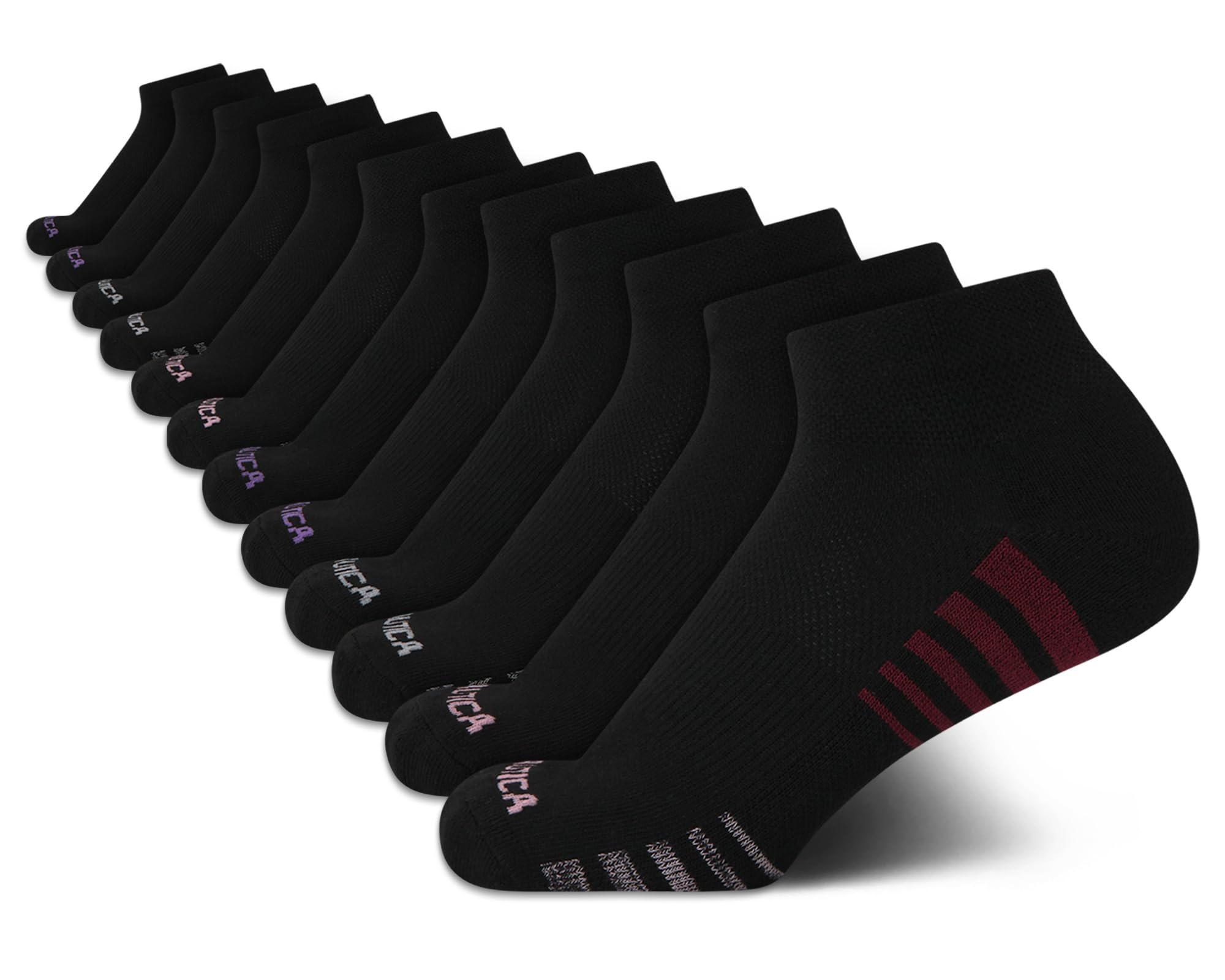 Nautica Womens Quarter Socks Cushioned Moisture Wicking Socks, 12 Pack