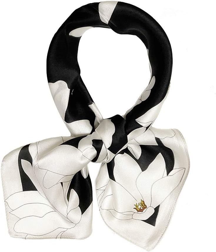 JERLA Women's Men's Small Square 100% Real Mulberry Silk satin Scarfs Hair head face scarf 21" x 21"