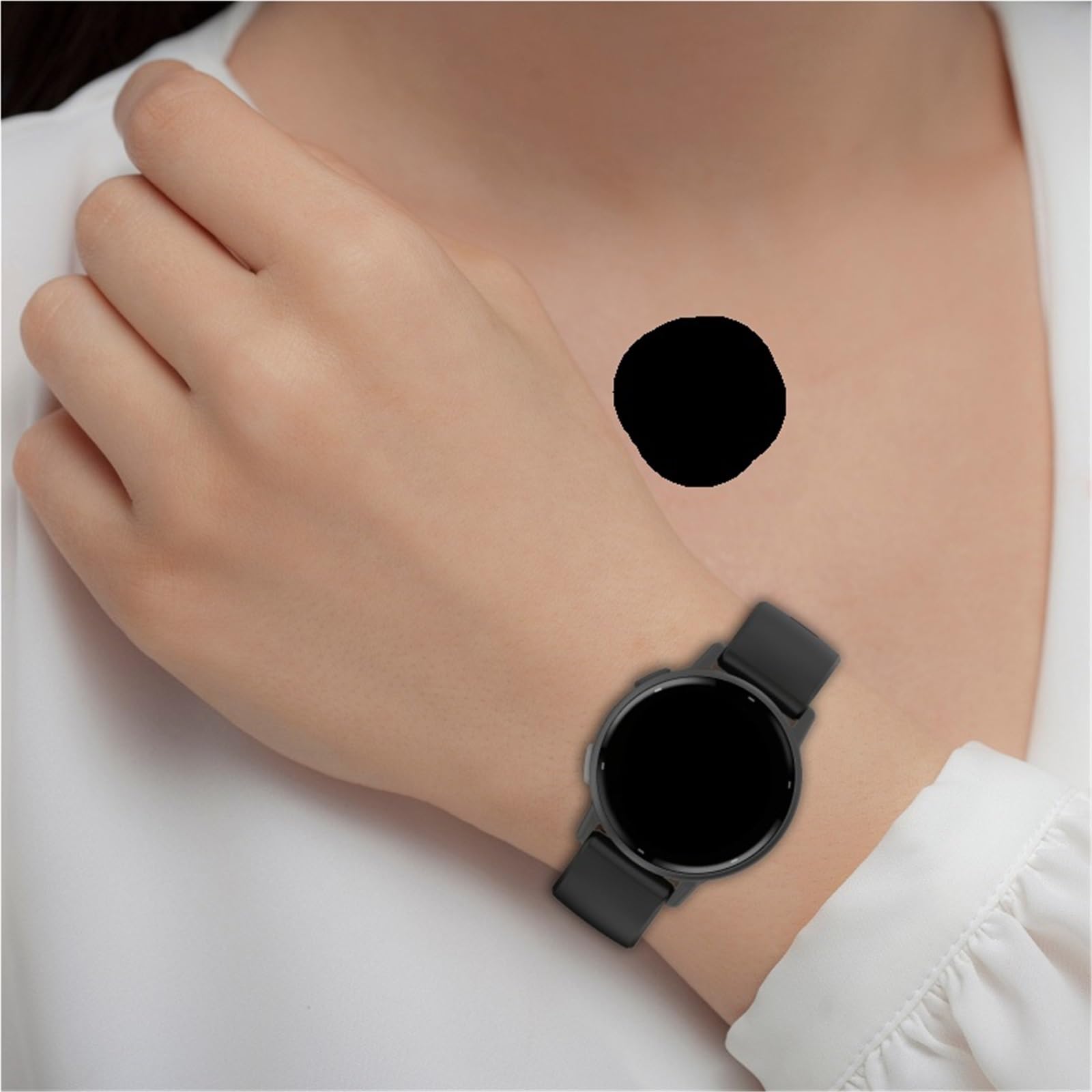 Uniwersalny zamiennik 18 mm 20 mm 22 mm silikonowy pasek pasek do zegarka bransoletka opaska na nadgarstek (czarny, 22 mm)