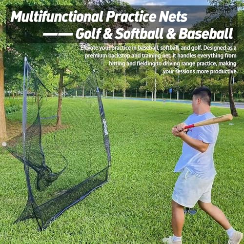 Image of 7x7FT Golf /Baseball /Softball Practice Net with Carry Bag for Training | Multi-Sport Use |Portable |Large Practice Area |Quick Set up |Versatile Training