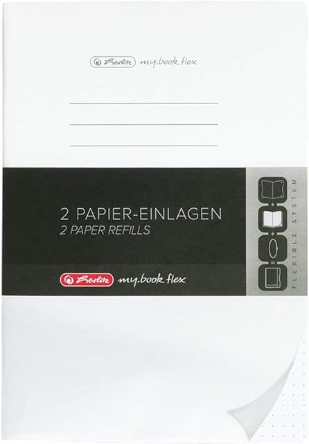 Herlitz 50034147 wkład do notatnika flex, A5, 2 x 40 kartek w kropki, 1 sztuka, biały