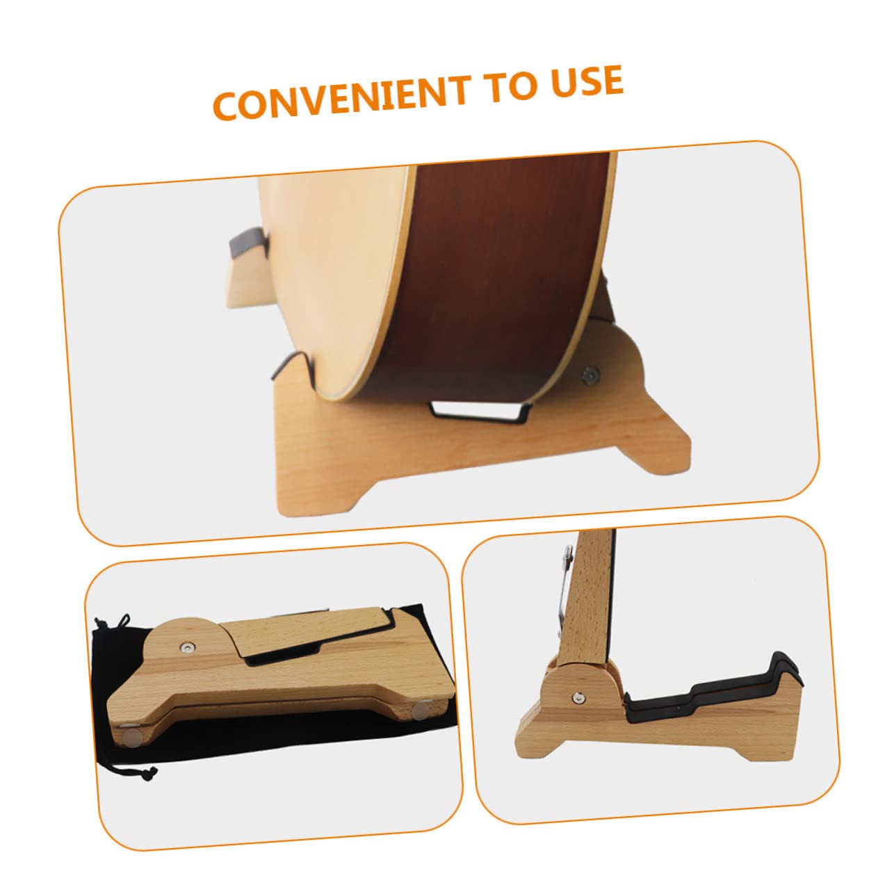 Abaodam Supporto per Chitarra in Legno Leggero e Pieghevole Design Staccabile, Adatto a Basso e Violino per Music Room e Negozio di Strumenti Musicali
