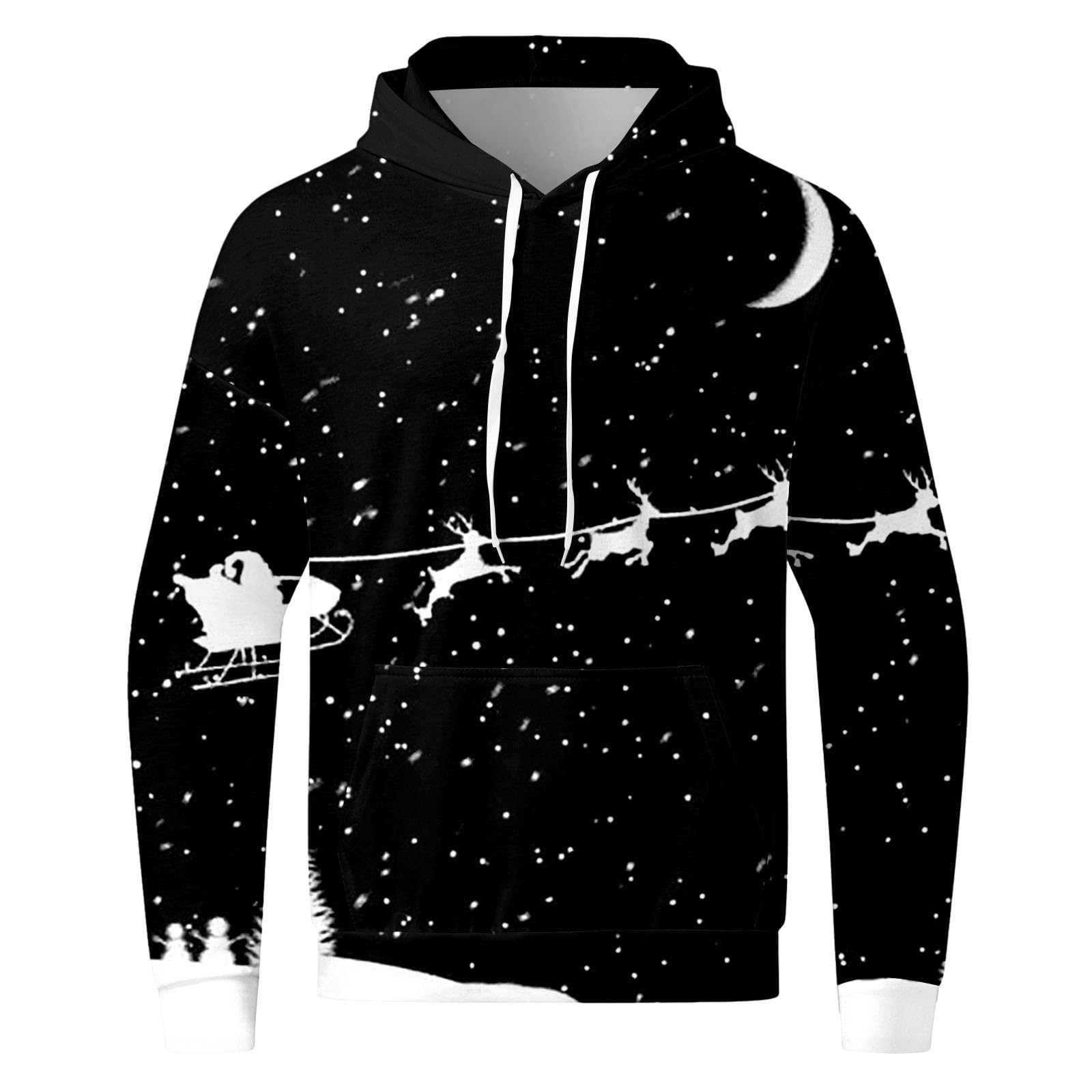 Ensemble Jogging Homme Noël Imprimé Sweat Poches Hiver
