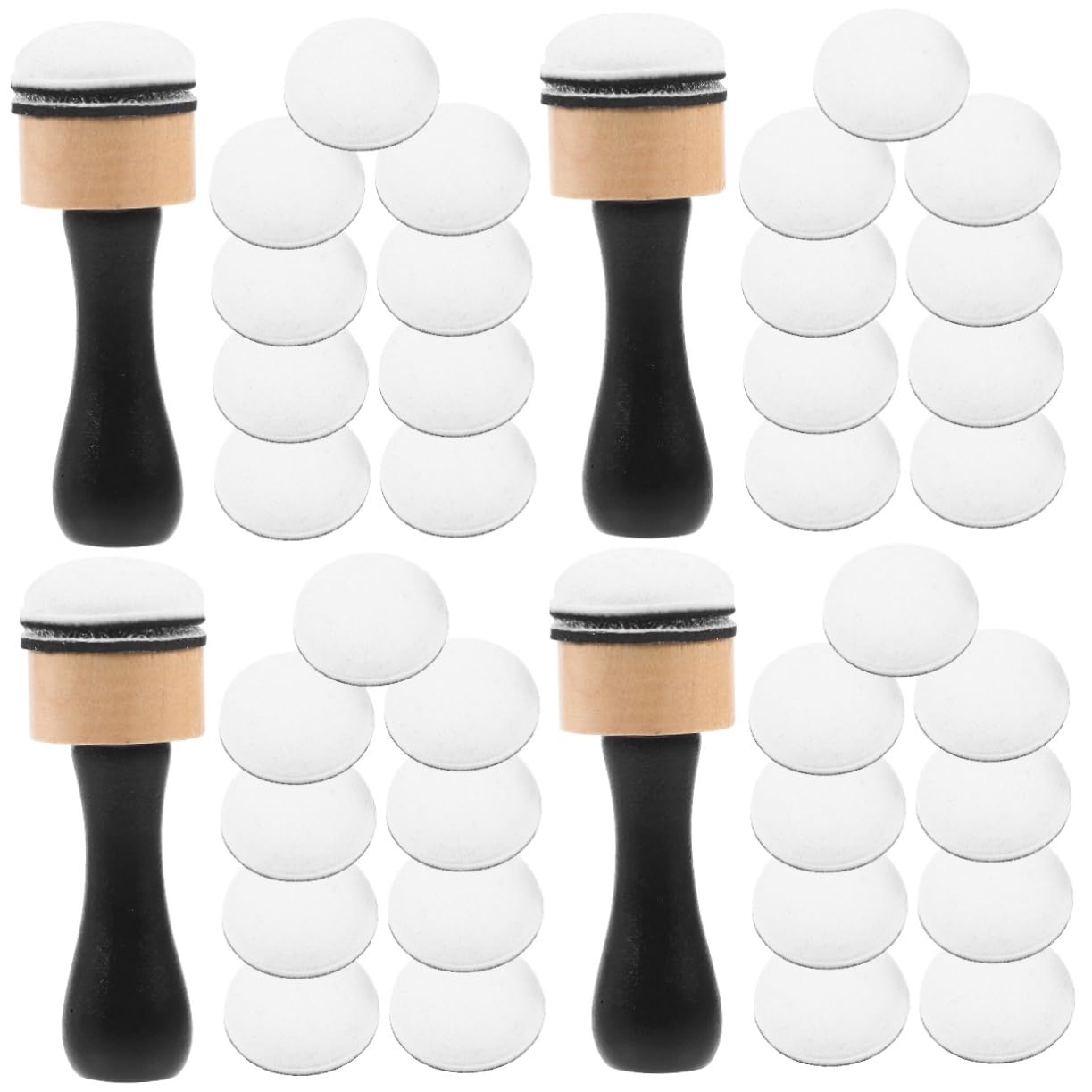 Gadpiparty 4 Set Pennello in spugna per pittura Miscelare spugne appiccicose pennello di spugna stampaggio stamper per spugne per pittura forniture di pittura kit di pittura Di legno