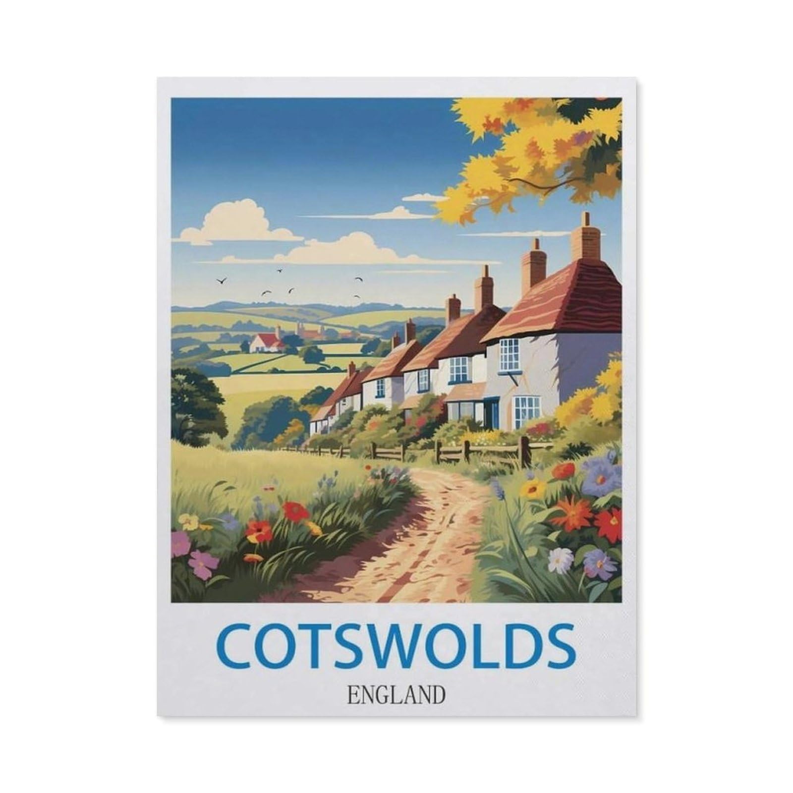 BEAYODKP 5D DIY Diamond Painting，Cotswolds England（30 x 40 cm）