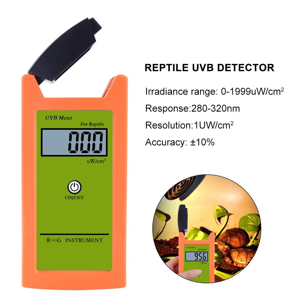Probador UVB de alta precisión 0-1999UW/cm², Detector UVB digital profesional LCD, Instrumento de prueba UVB para reptil