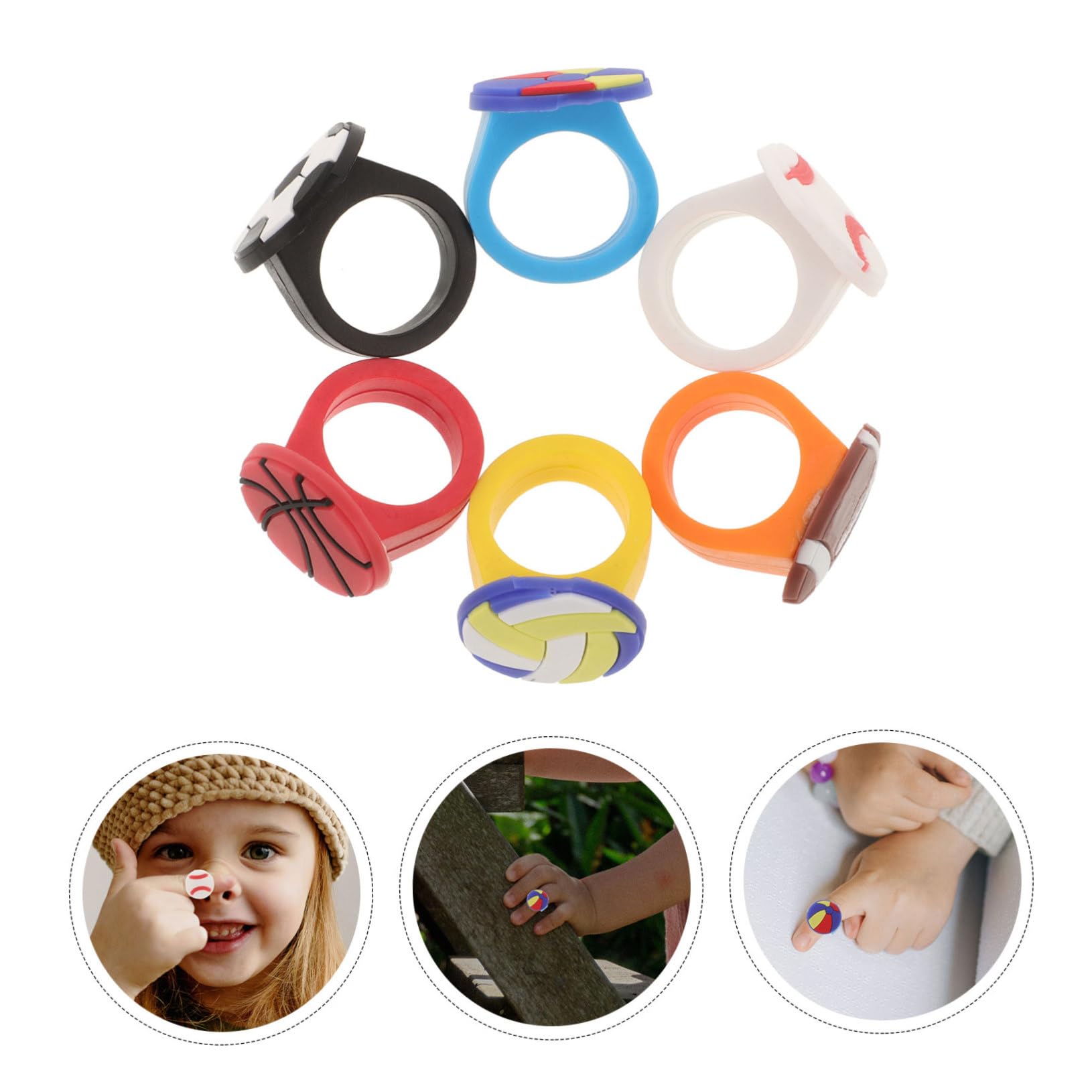 BESPORTBLE 6 Piezas Anillos Deportivos PVC Fútbol Baloncesto Voleibol Béisbol Pelota Flotante Rugby