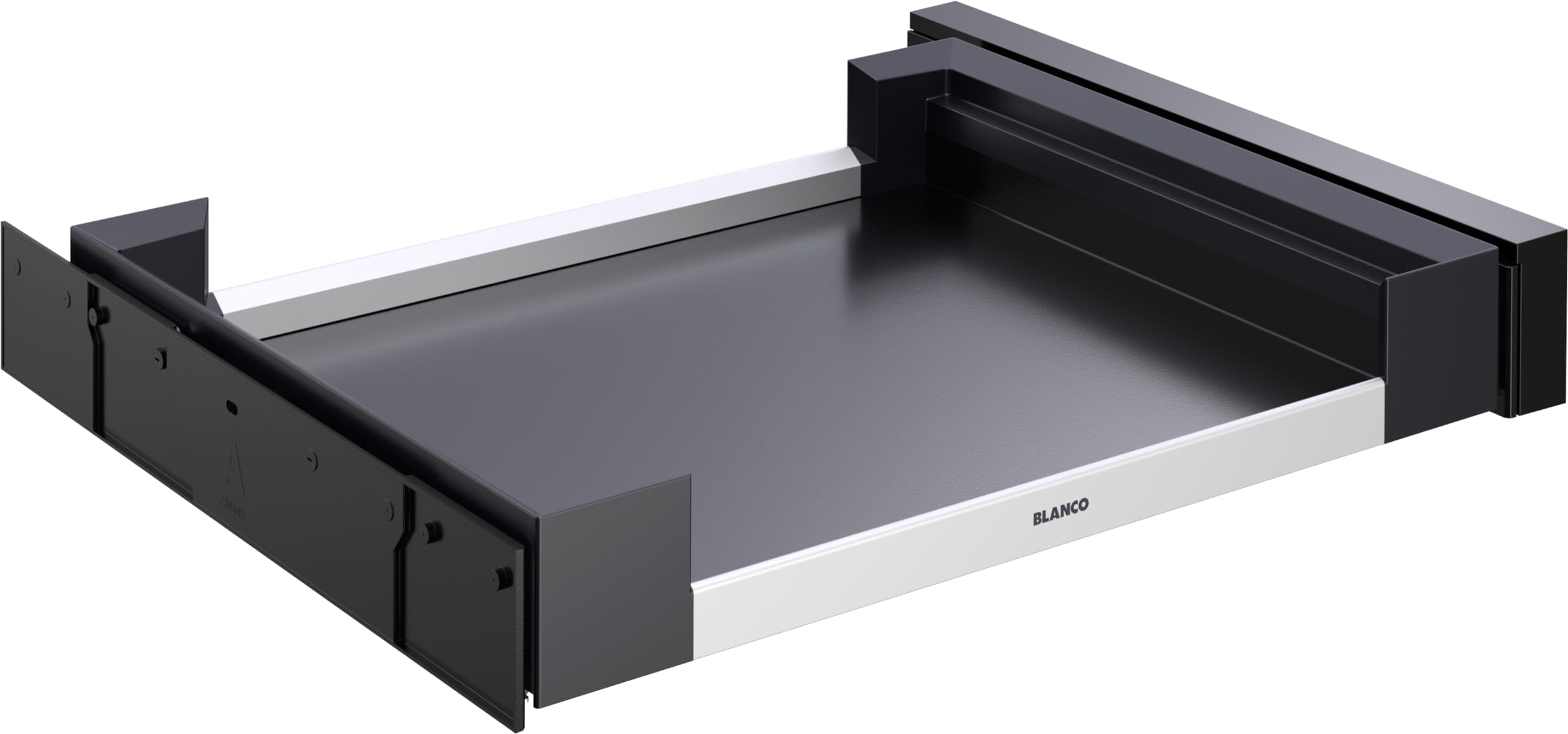 BLANCO Flat Drawer 60 - Puerta giratoria (plástico, aluminio, chapa de acero, armario inferior de 60 unidades, almacenamiento de accesorios para fregadero, utensilios de limpieza, rollos de bolsas de