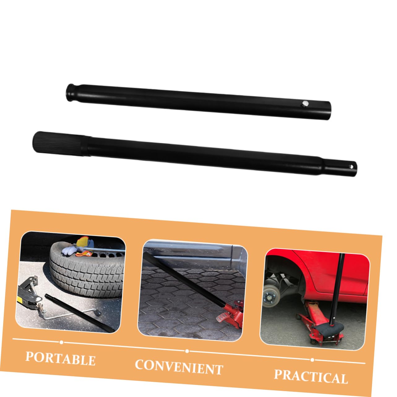 ULTECHNOVO Poignée pour Cric Hydraulique Voiture 3 Tonnes en Métal Robuste Lot de 2 Tiges de Levage Accessoire de Remplacement pour Levage et Entretien Automobile
