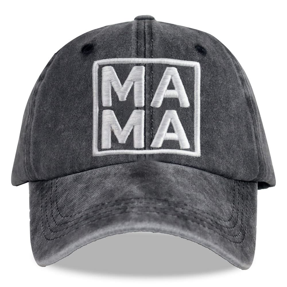 MANMESH HATT Mama Hat for Women, Vintage Washed Embroidered Mom Life Mommy Baseball Cap for Mom Grandma