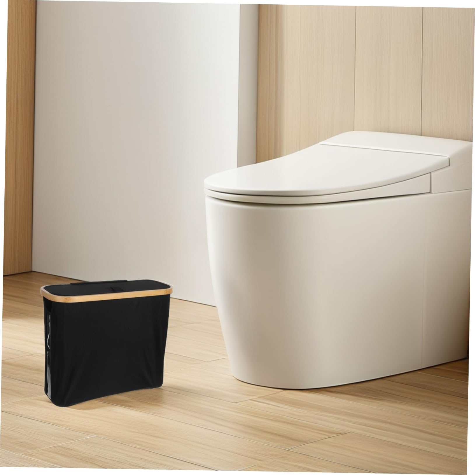 Panier Étanche et Anti-poussière en Tissu Oxford de Rangement Pliable avec Couvercle, Design Moderne pour Papier Toilette pour Salle de Bain et Salon
