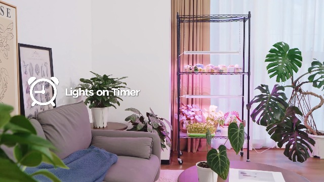 Image of Barrina TX36 2FT LED Grow Light for Seed Starting, 144W(4 x 36W, 800W Equivalent), High PPFD, Full Spectrum, Mechanical Timer, Hang Grow Light from Seed to Flower with On /Off Switch, Linkable, 4 Packs