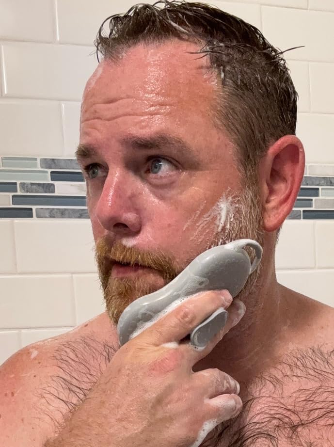 MOOFAH Body Scrubber, Made in USA, Gently Cleans and Exfoliates, Less Wasted Body Wash, Easy to Clean (Shadow Grey) - Image 5