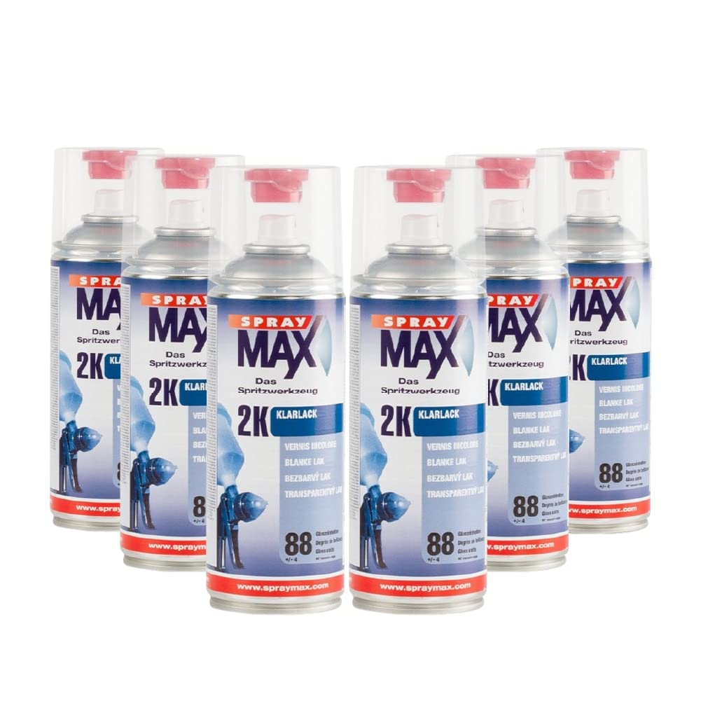 Graff-City 6 X Spray Max 2K Clear Coat Gloss - 6 Pack 400Ml Can Bundle